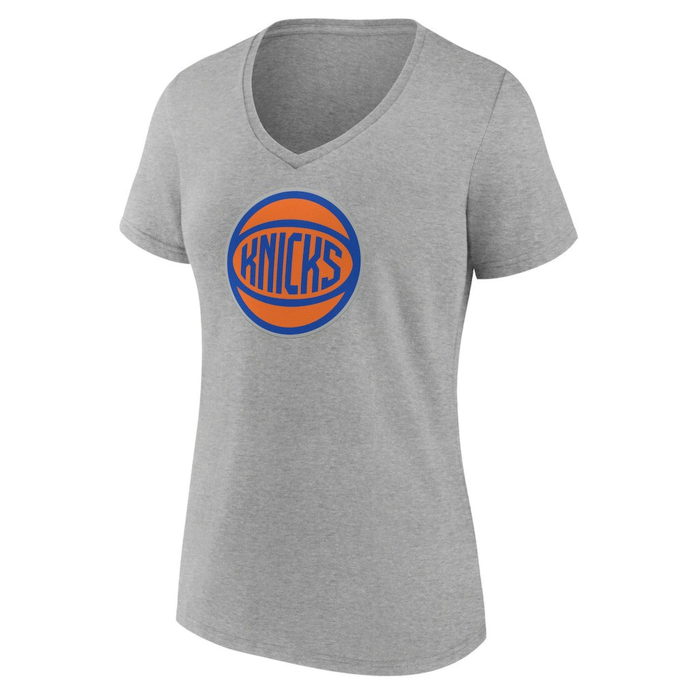 NBA - New York Knicks Women's Alternate Logo V-Neck T-Shirt - Heather Gray