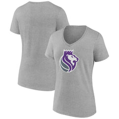NBA - Sacramento Kings Women's Alternate Logo V-Neck T-Shirt - Heather Gray