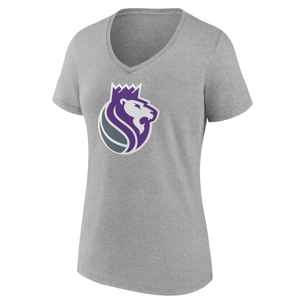 NBA - Sacramento Kings Women's Alternate Logo V-Neck T-Shirt - Heather Gray