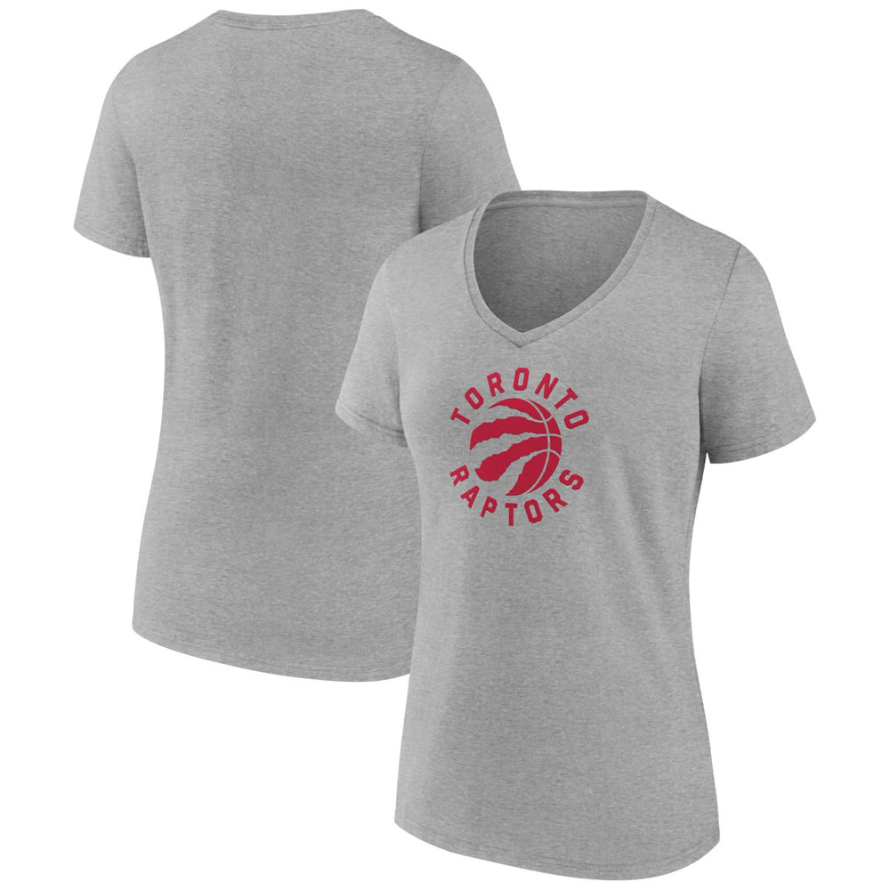 NBA - Toronto Raptors Women's Alternate Logo V-Neck T-Shirt - Heather Gray