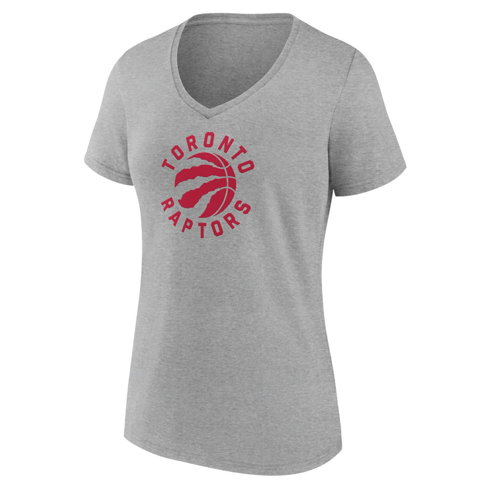 NBA - Toronto Raptors Women's Alternate Logo V-Neck T-Shirt - Heather Gray