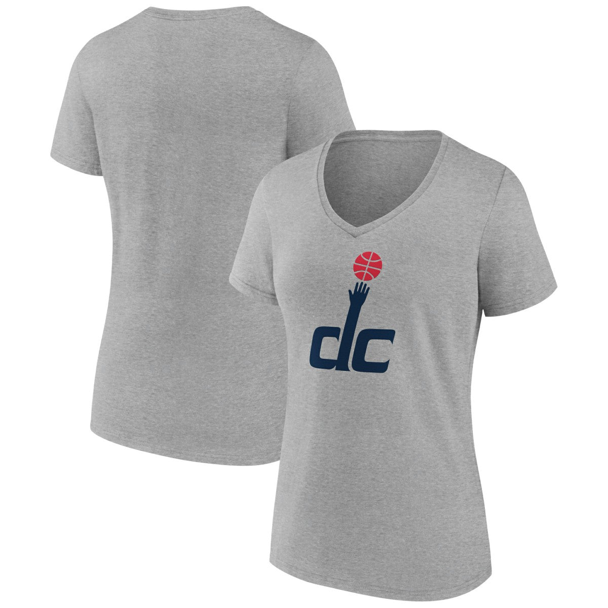 NBA - Washington Wizards Women's Alternate Logo V-Neck T-Shirt - Heather Gray