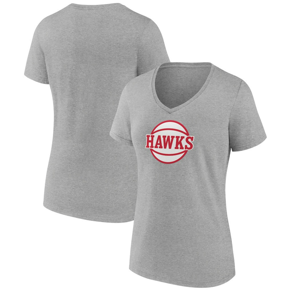 NBA - Atlanta Hawks Women's Alternate Logo V-Neck T-Shirt - Gray
