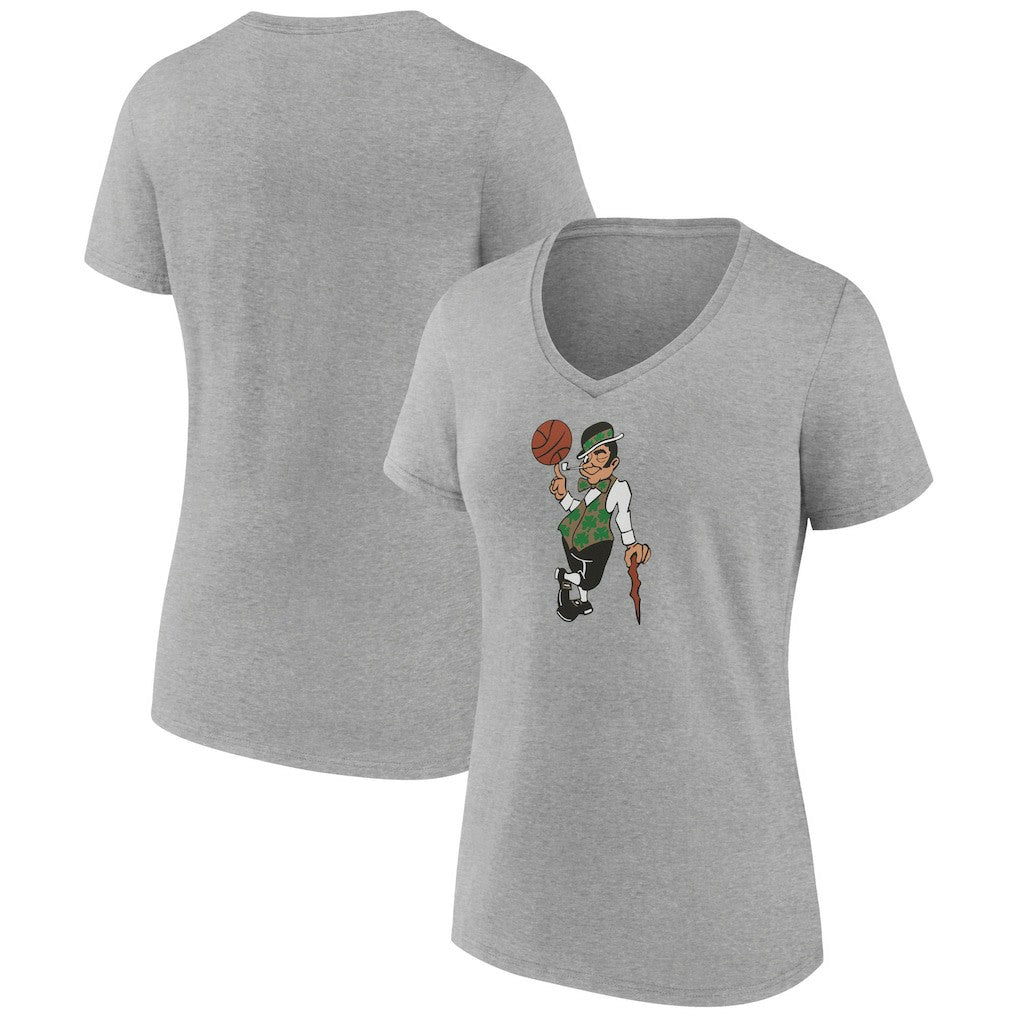 NBA - Boston Celtics Women's Alternate Logo V-Neck T-Shirt - Gray