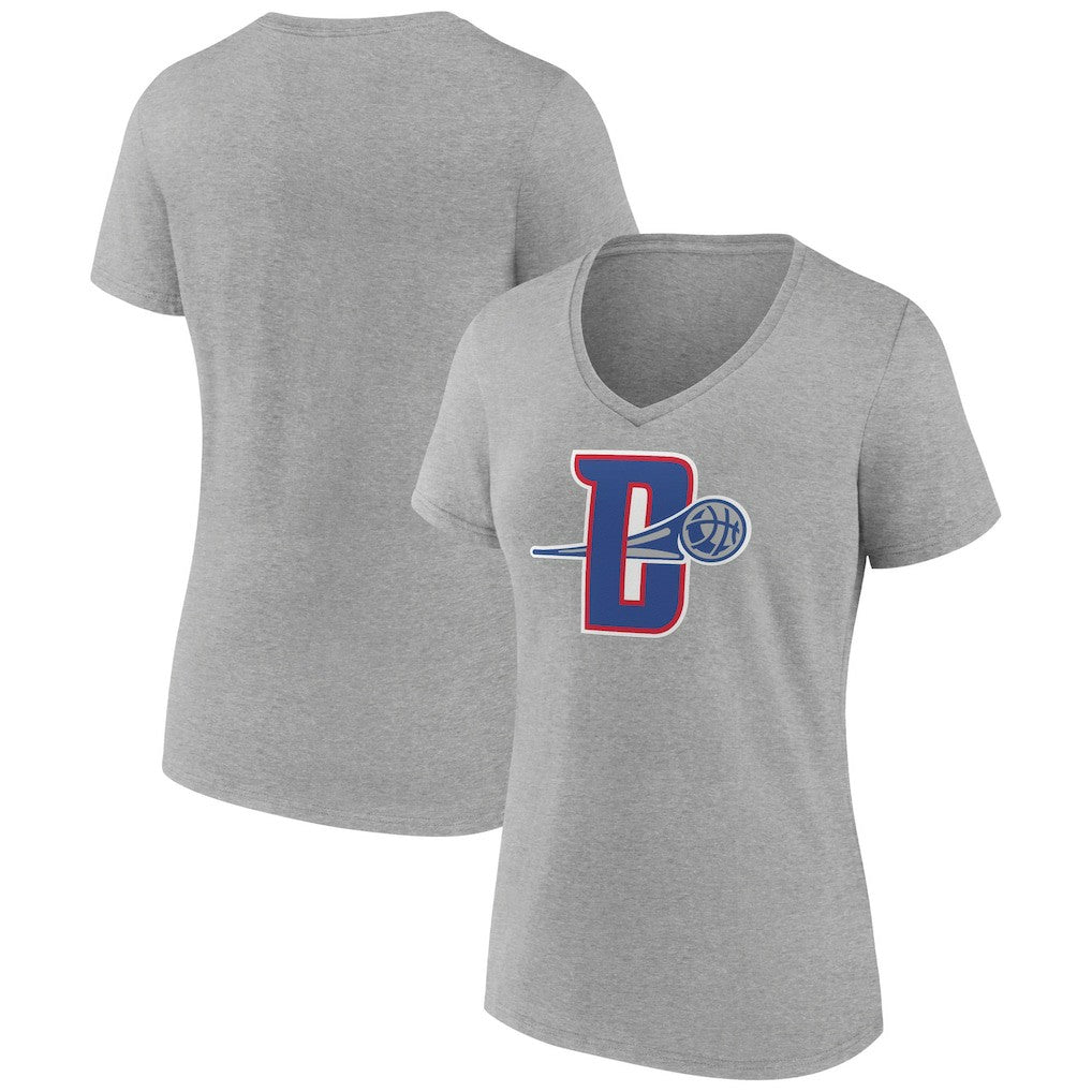 NBA - Detroit Pistons Women's Alternate Logo V-Neck T-Shirt - Gray