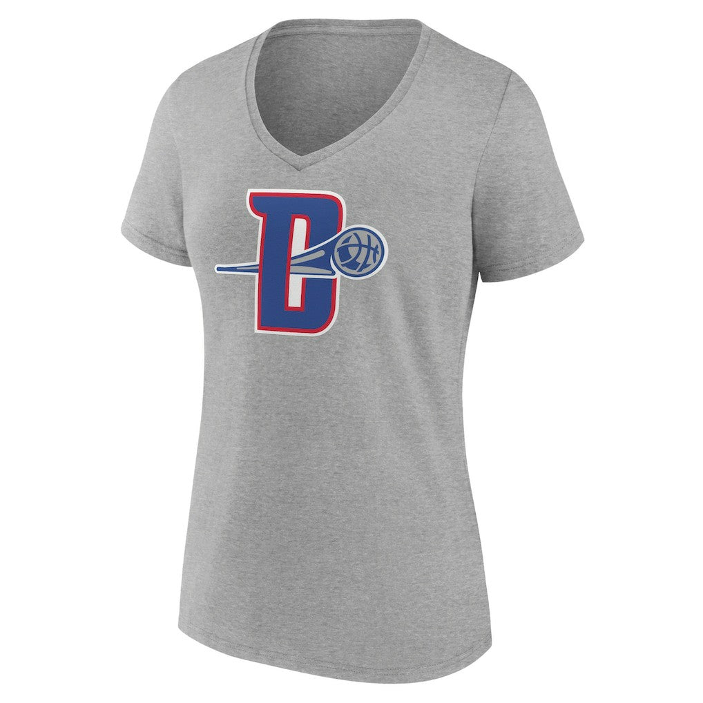 NBA - Detroit Pistons Women's Alternate Logo V-Neck T-Shirt - Gray