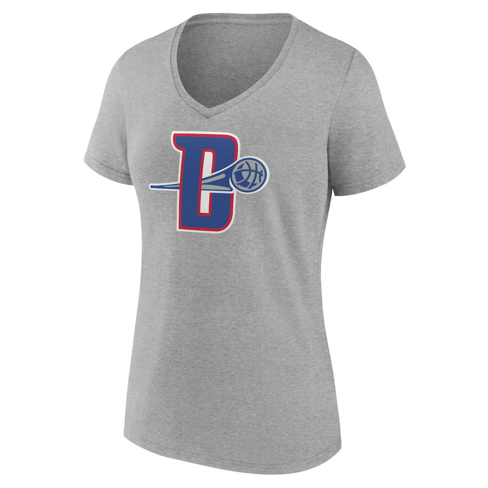 NBA - Detroit Pistons Women's Alternate Logo V-Neck T-Shirt - Gray