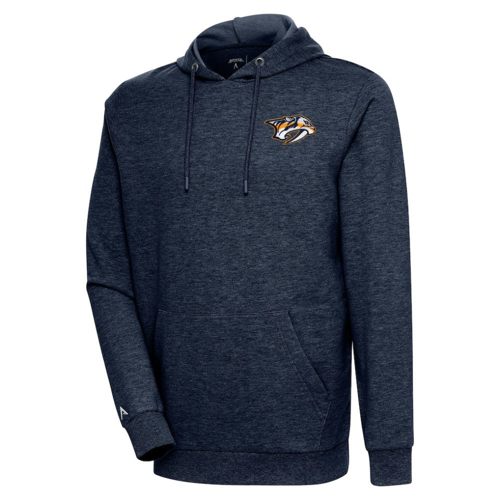 Nashville Predators - Antigua Action Chenille Pullover Hoodie Heather Navy