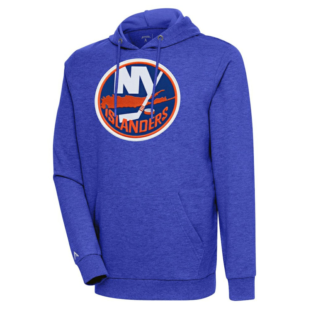 New York Islanders - Antigua Logo Action Chenille Pullover Hoodie Heather Royal