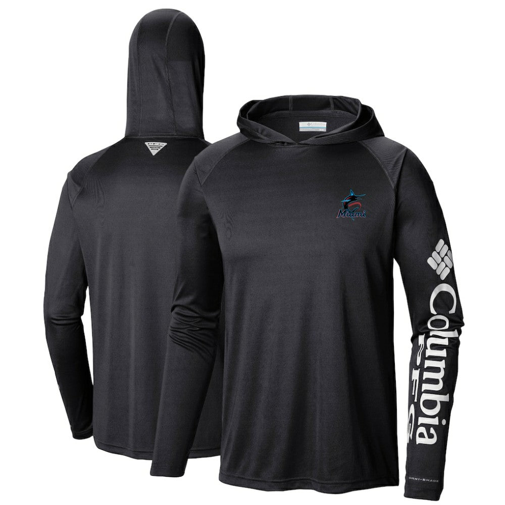 Miami Marlins Columbia Terminal Tackle Long Sleeve Hoodie T-Shirt Sale