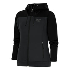 Washington Commanders Antigua Women's Tonal Logo Protect Full-Zip Hoodie Jacket Black/Charcoal - NFL