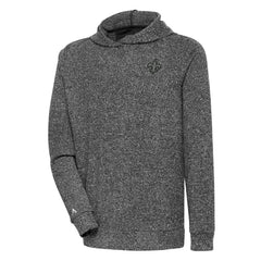 New Orleans Saints Antigua Tonal Logo Absolute Pullover Hoodie Heather Black - NFL