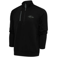 Baltimore Ravens Antigua Tonal Logo Generation Quarter-Zip Pullover Top Black - NFL