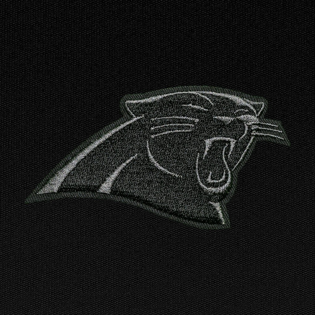 Carolina Panthers Antigua Tonal Logo Generation Quarter-Zip Pullover Top Black - NFL