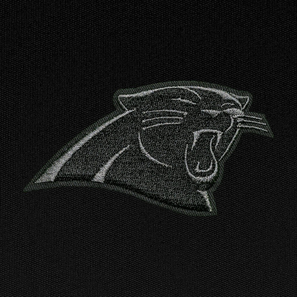 Carolina Panthers Antigua Tonal Logo Generation Quarter-Zip Pullover Top Black - NFL