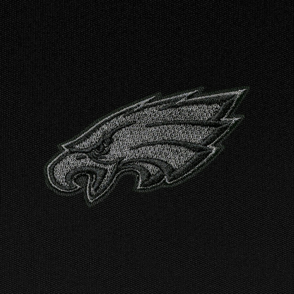 Philadelphia Eagles Antigua Tonal Logo Generation Quarter-Zip Pullover Top Black - NFL