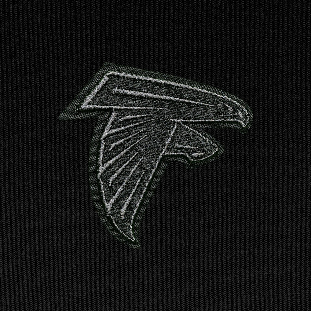 Atlanta Falcons Antigua Tonal Logo Tribute Quarter-Zip Pullover Top Black - NFL