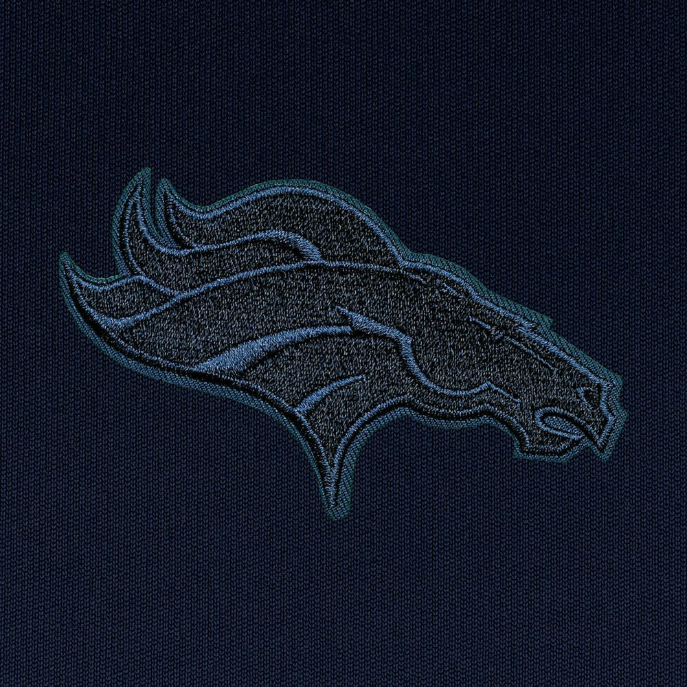 Denver Broncos Antigua Tonal Logo Tribute Quarter-Zip Pullover Top Navy - NFL