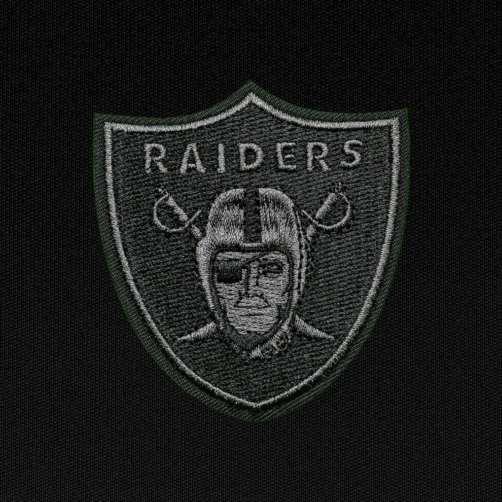 Las Vegas Raiders Antigua Tonal Logo Tribute Quarter-Zip Pullover Top Black - NFL