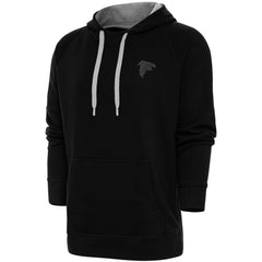 Atlanta Falcons Antigua Tonal Logo Victory Pullover Hoodie Black - NFL