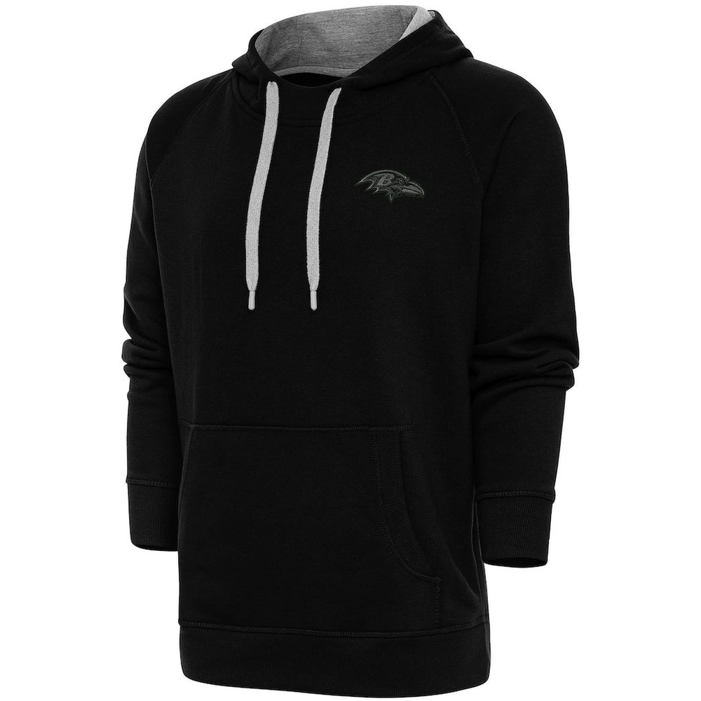 Baltimore Ravens Antigua Tonal Logo Victory Pullover Hoodie Black - NFL