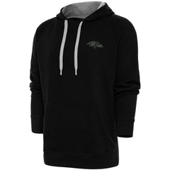 Baltimore Ravens Antigua Tonal Logo Victory Pullover Hoodie Black - NFL