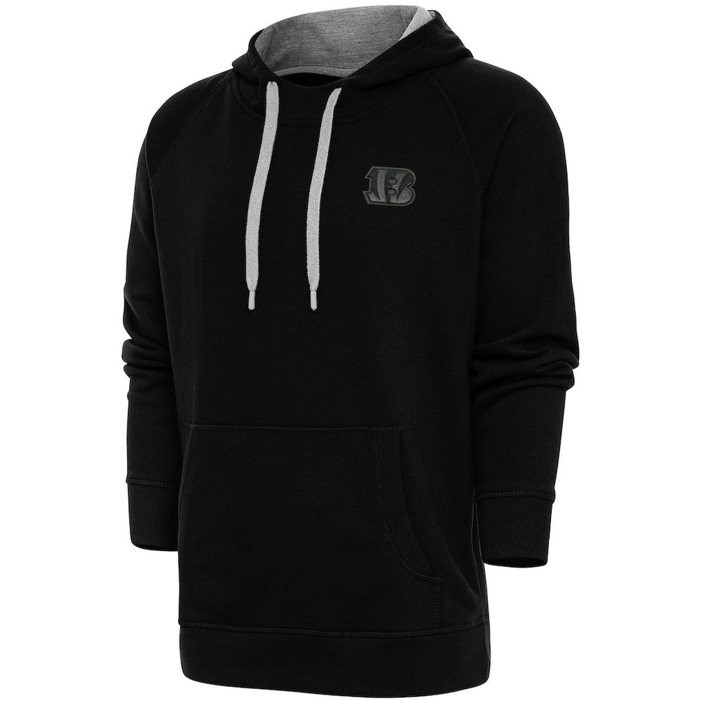 Cincinnati Bengals Antigua Tonal Logo Victory Pullover Hoodie Black - NFL