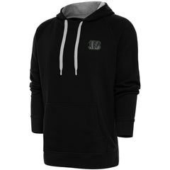Cincinnati Bengals Antigua Tonal Logo Victory Pullover Hoodie Black - NFL