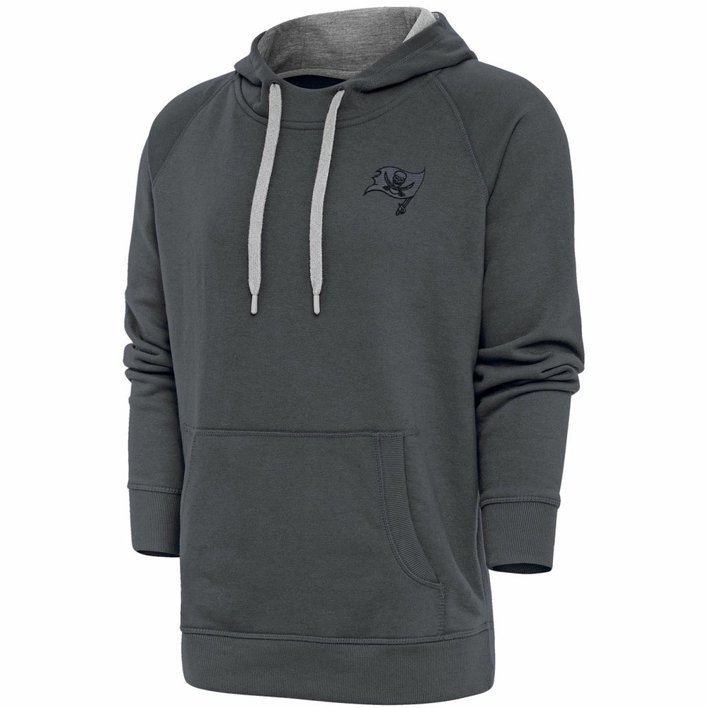 Tampa Bay Buccaneers Antigua Tonal Logo Victory Pullover Hoodie Charcoal - NFL