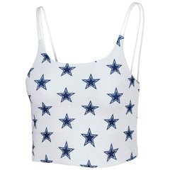 Dallas Cowboys Women's Countess Allover Print Sleeveless Cami Tank Top White - NFL