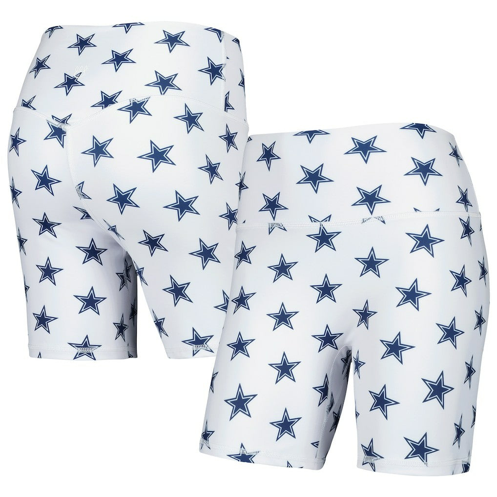 Dallas Cowboys Women's Allover Print Biker Shorts White - NFL