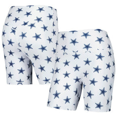 Dallas Cowboys Women's Allover Print Biker Shorts White - NFL