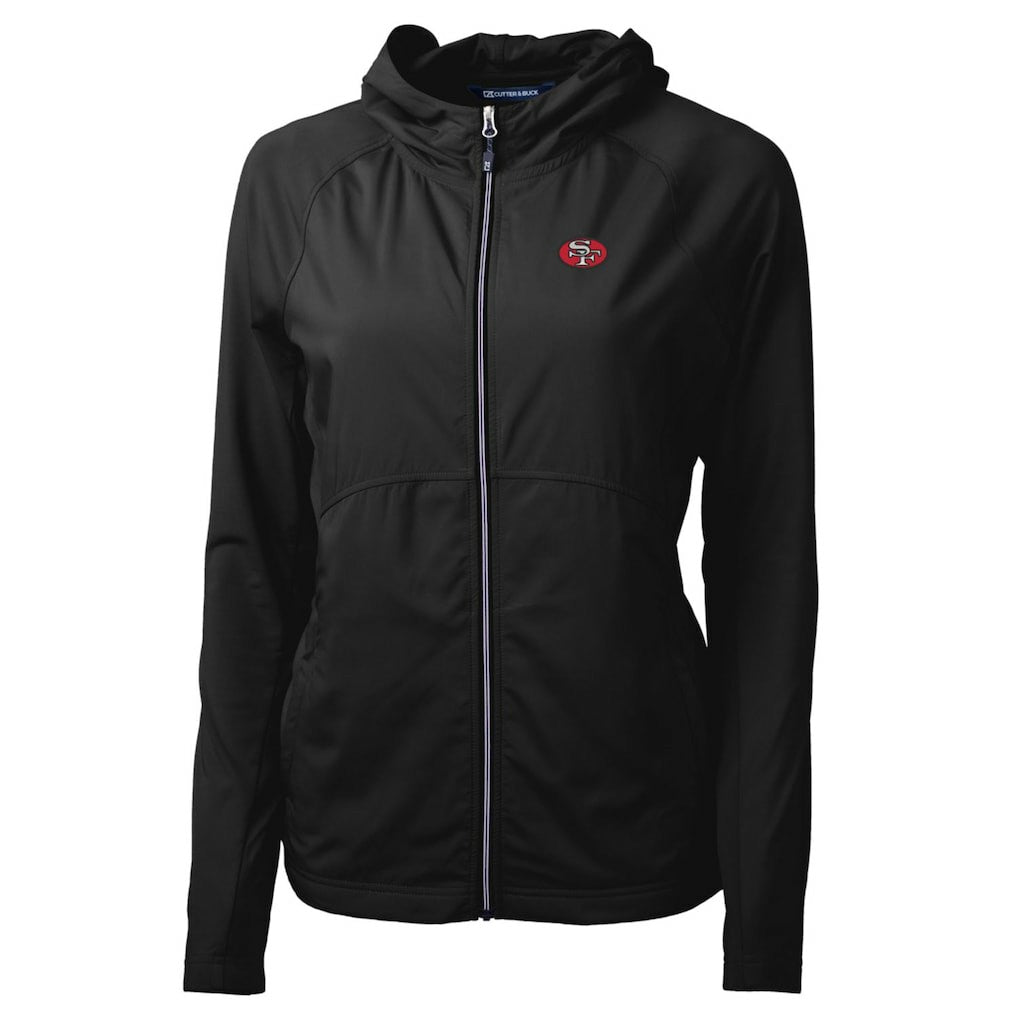 San Francisco 49ers Cutter & Buck Women's Throwback Logo Adapt Eco Knit Hybrid Recycled Full-Zip Hoodie Black - NFL