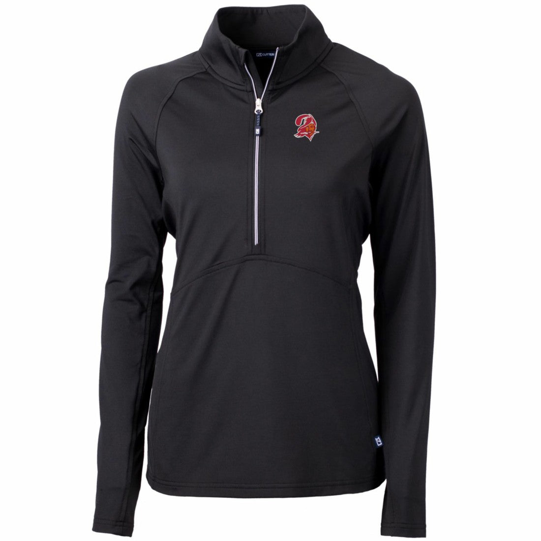 Tampa Bay Buccaneers Cutter & Buck Women's Throwback Logo Adapt Eco Knit Stretch Recycled Half-Zip Pullover Top Black - NFL