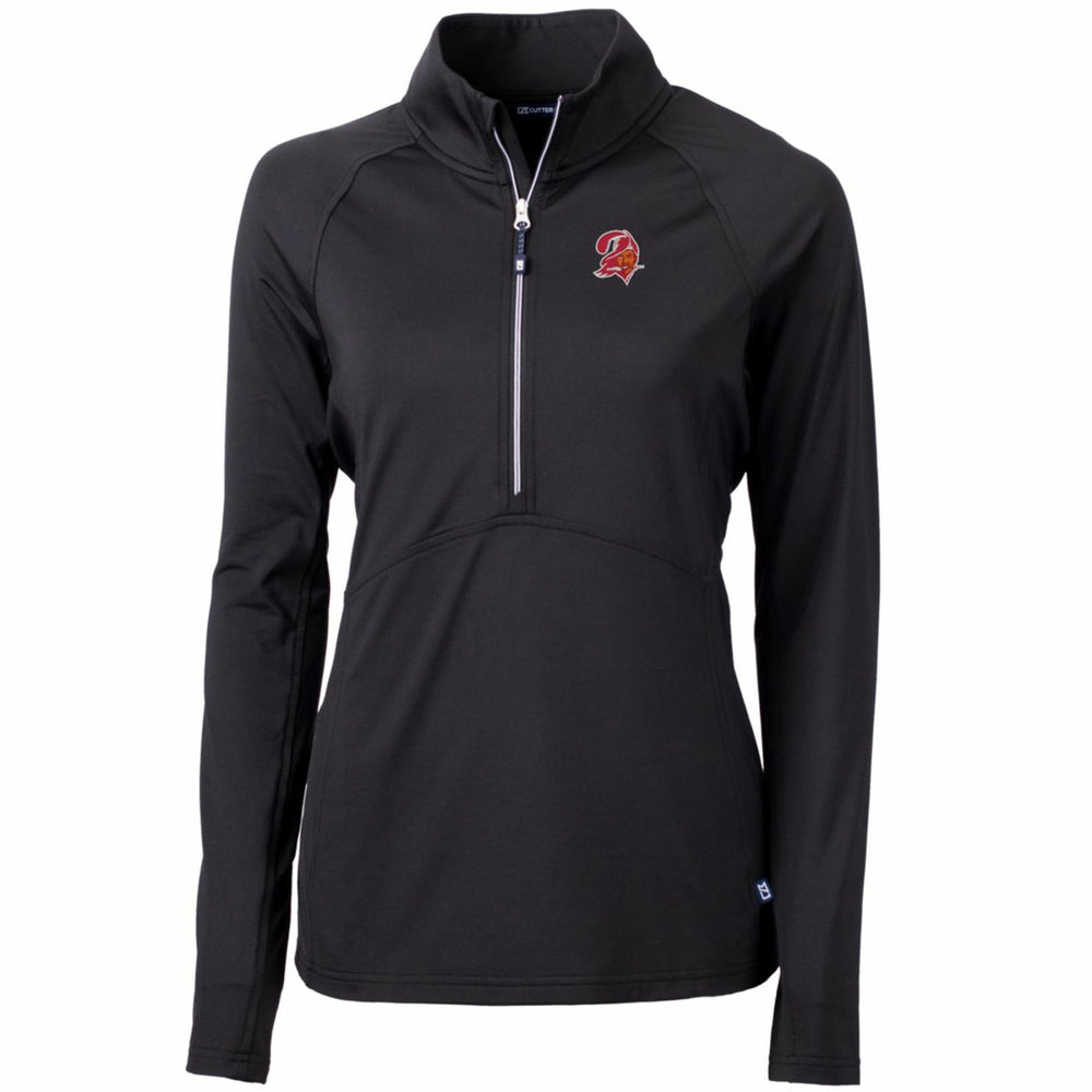 Tampa Bay Buccaneers Cutter & Buck Women's Throwback Logo Adapt Eco Knit Stretch Recycled Half-Zip Pullover Top Black - NFL