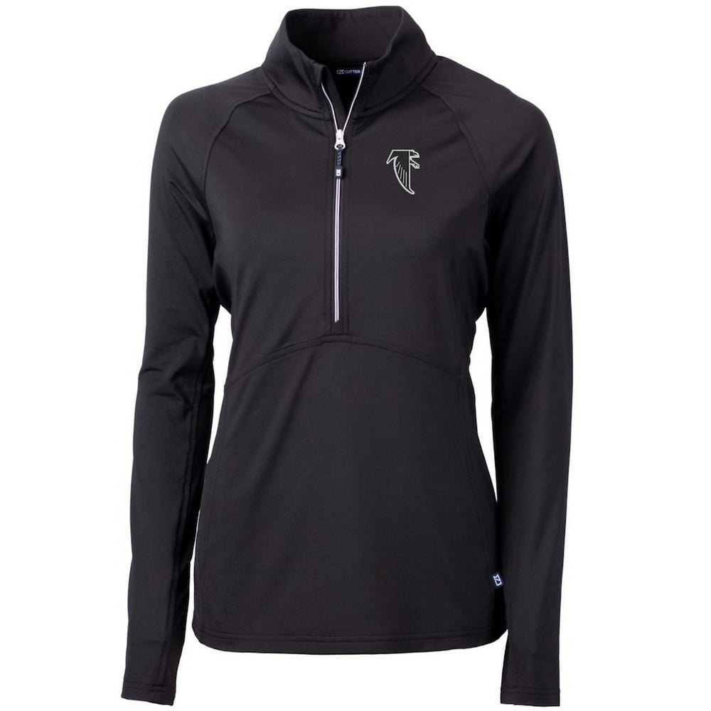Atlanta Falcons Cutter & Buck Women's Throwback Logo Adapt Eco Knit Stretch Recycled Half-Zip Pullover Top Black - NFL