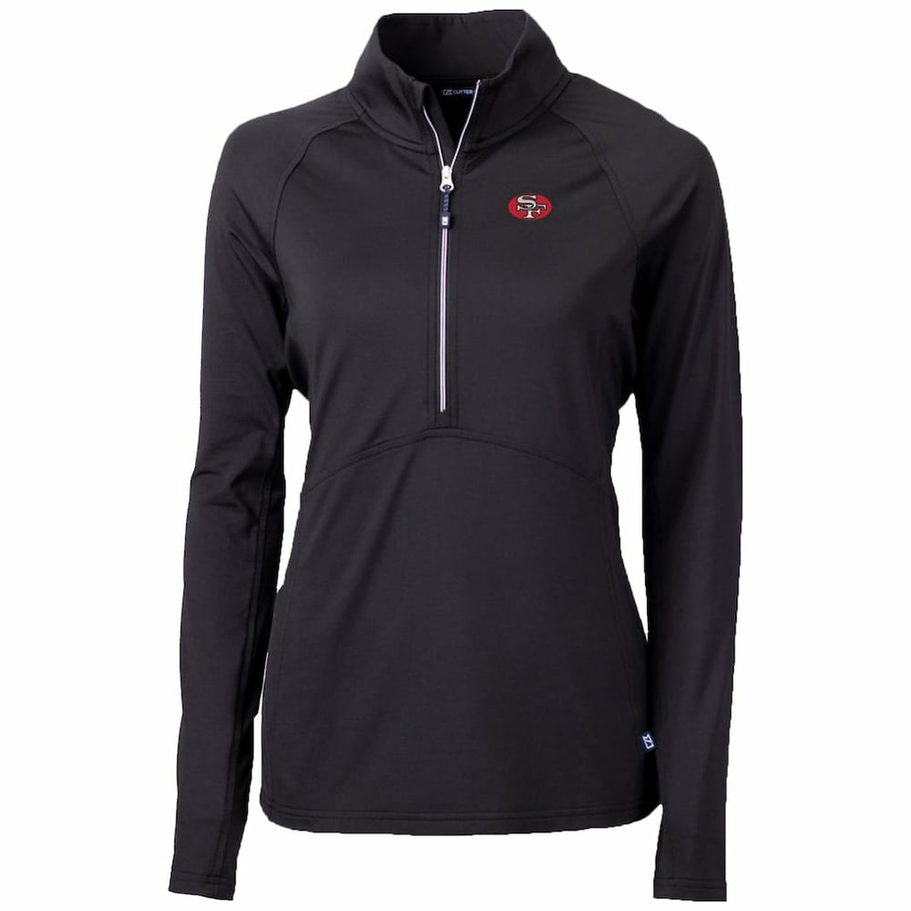 San Francisco 49ers Cutter & Buck Women's Throwback Logo Adapt Eco Knit Stretch Recycled Half-Zip Pullover Top Black - NFL