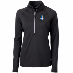Detroit Lions Cutter & Buck Women's Throwback Logo Adapt Eco Knit Stretch Recycled Half-Zip Pullover Top Black - NFL