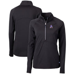 New England Patriots Cutter & Buck Women's Throwback Logo Adapt Eco Knit Stretch Recycled Half-Zip Pullover Top Black - NFL