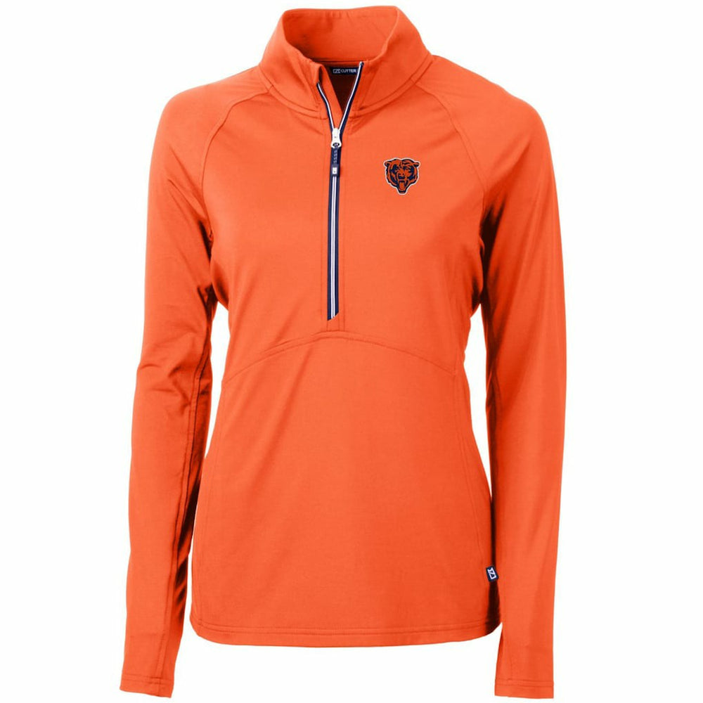 Chicago Bears Cutter & Buck Women's Throwback Logo Adapt Eco Knit Stretch Recycled Half-Zip Pullover Top Orange - NFL