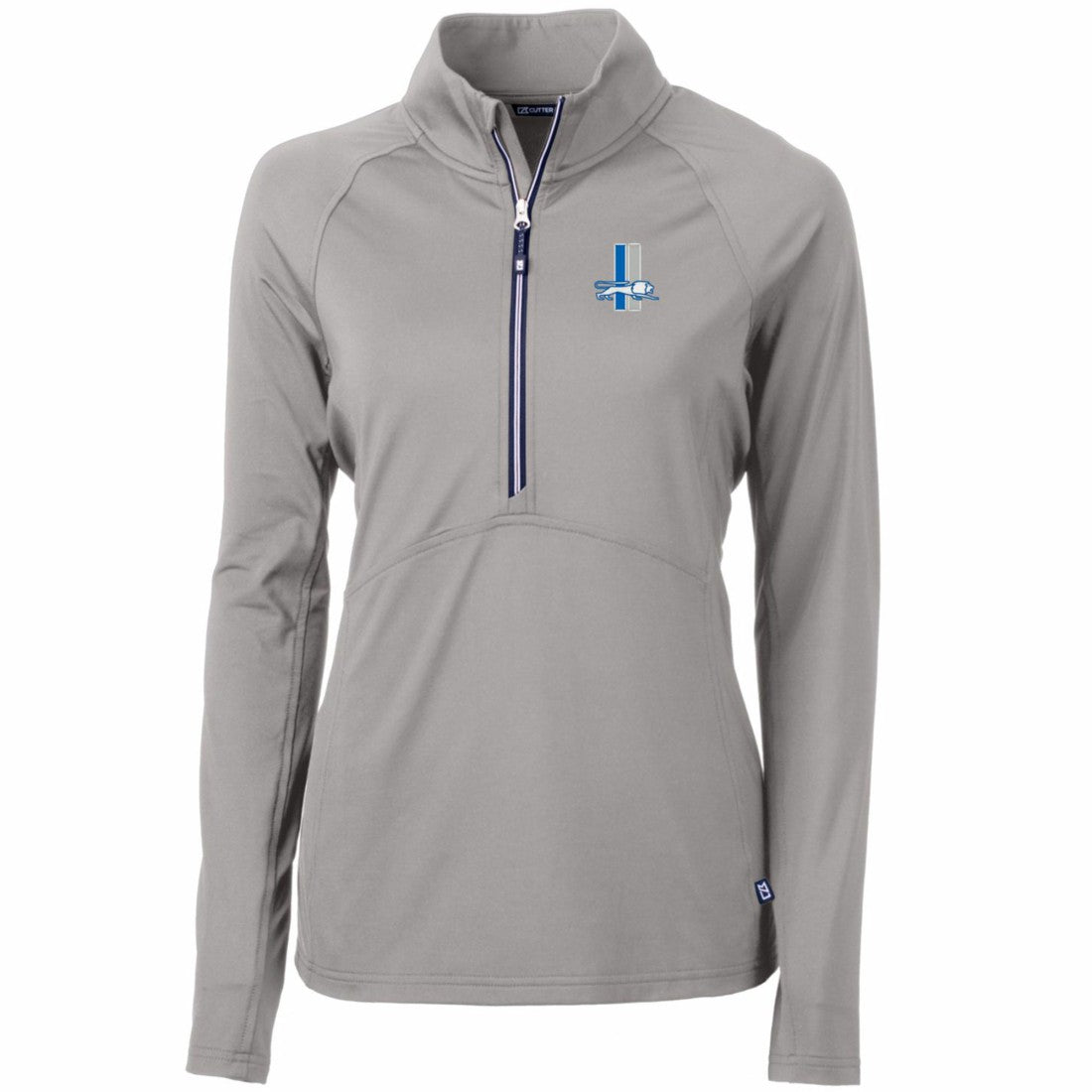 Detroit Lions Cutter & Buck Women's Throwback Logo Adapt Eco Knit Stretch Recycled Half-Zip Pullover Top Gray - NFL