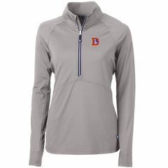 Denver Broncos Cutter & Buck Women's Throwback Logo Adapt Eco Knit Stretch Recycled Half-Zip Pullover Top Gray - NFL