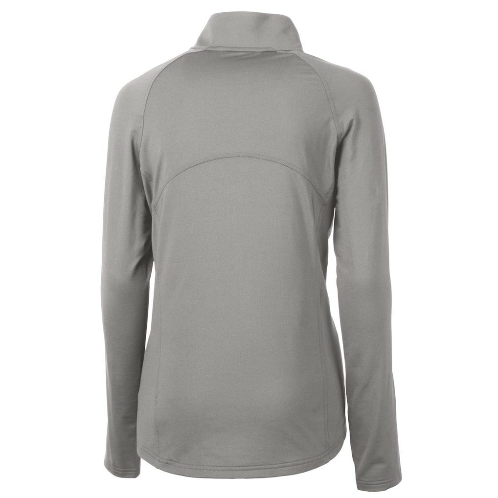 Denver Broncos Cutter & Buck Women's Throwback Logo Adapt Eco Knit Stretch Recycled Half-Zip Pullover Top Gray - NFL
