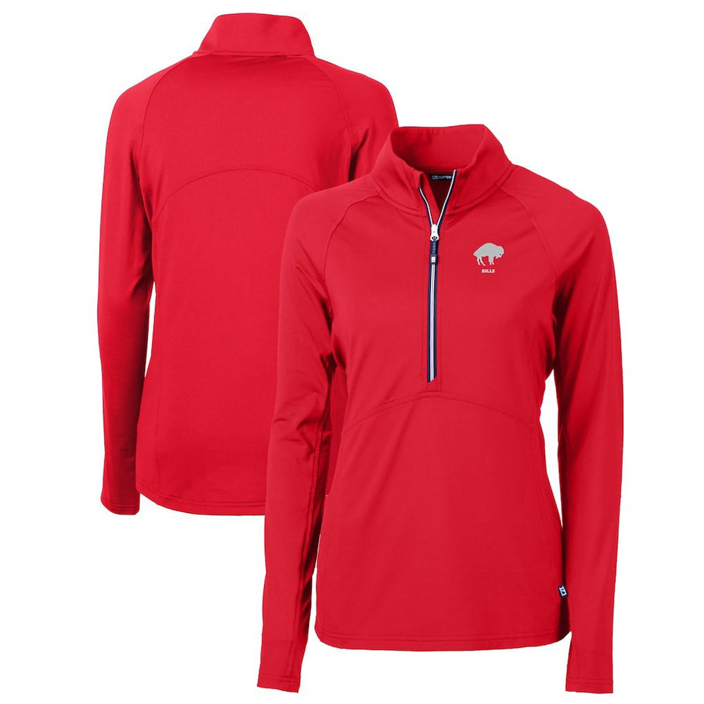 Buffalo Bills Cutter & Buck Women's Throwback Logo Adapt Eco Knit Stretch Recycled Half-Zip Pullover Top Red - NFL