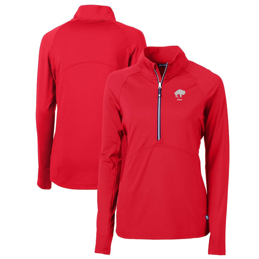 Buffalo Bills Cutter & Buck Women's Throwback Logo Adapt Eco Knit Stretch Recycled Half-Zip Pullover Top Red - NFL