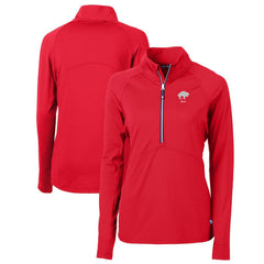 Buffalo Bills Cutter & Buck Women's Throwback Logo Adapt Eco Knit Stretch Recycled Half-Zip Pullover Top Red - NFL