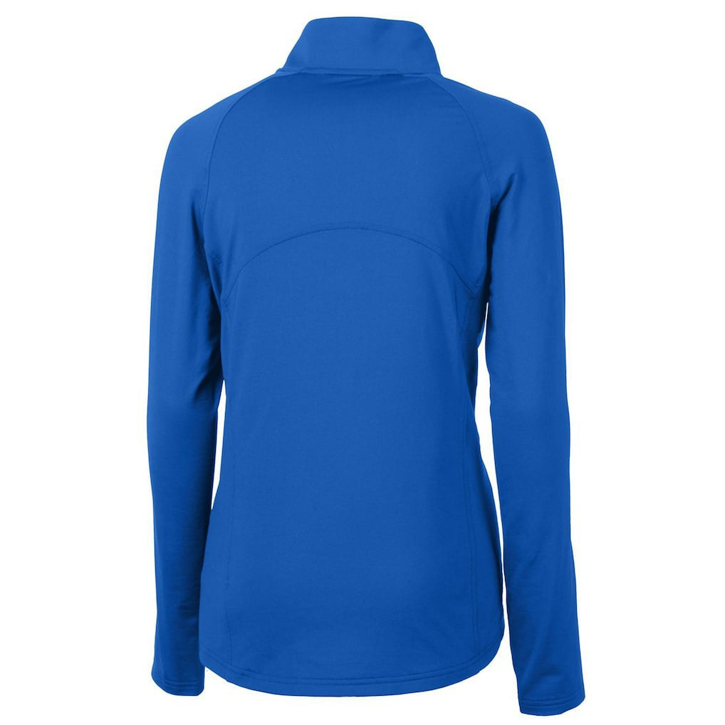 New England Patriots Cutter & Buck Women's Throwback Logo Adapt Eco Knit Stretch Recycled Half-Zip Pullover Top Royal - NFL