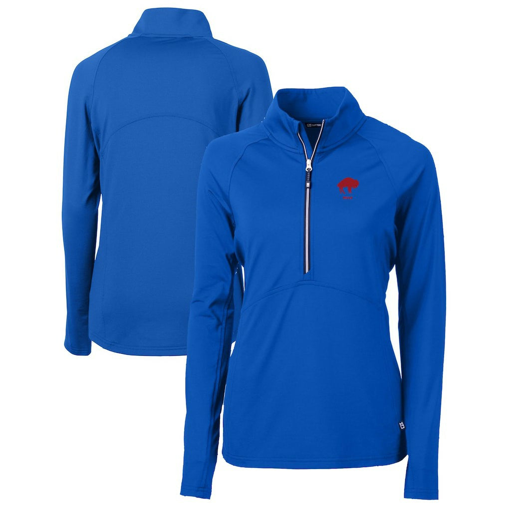 Buffalo Bills Cutter & Buck Women's Throwback Logo Adapt Eco Knit Stretch Recycled Half-Zip Pullover Top Royal - NFL