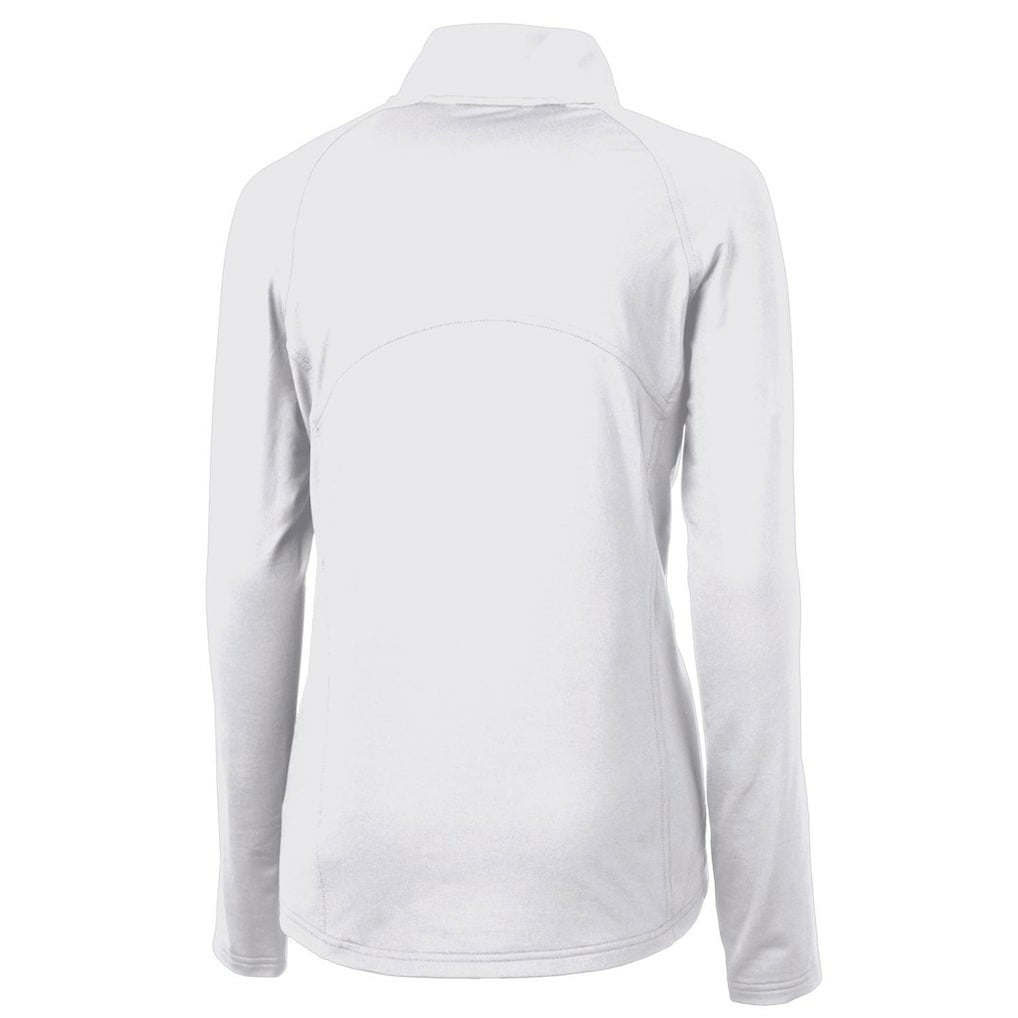 Seattle Seahawks Cutter & Buck Women's Throwback Logo Adapt Eco Knit Stretch Recycled Half-Zip Pullover Top White - NFL