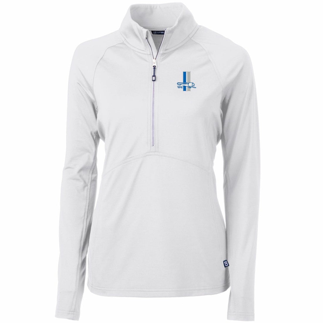 Detroit Lions Cutter & Buck Women's Throwback Logo Adapt Eco Knit Stretch Recycled Half-Zip Pullover Top White - NFL